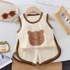 Kinderkatoen Mouwloos Zomer Sportkleding Set - Tweedelige Casual Outfit voor Peuters en Kinderen