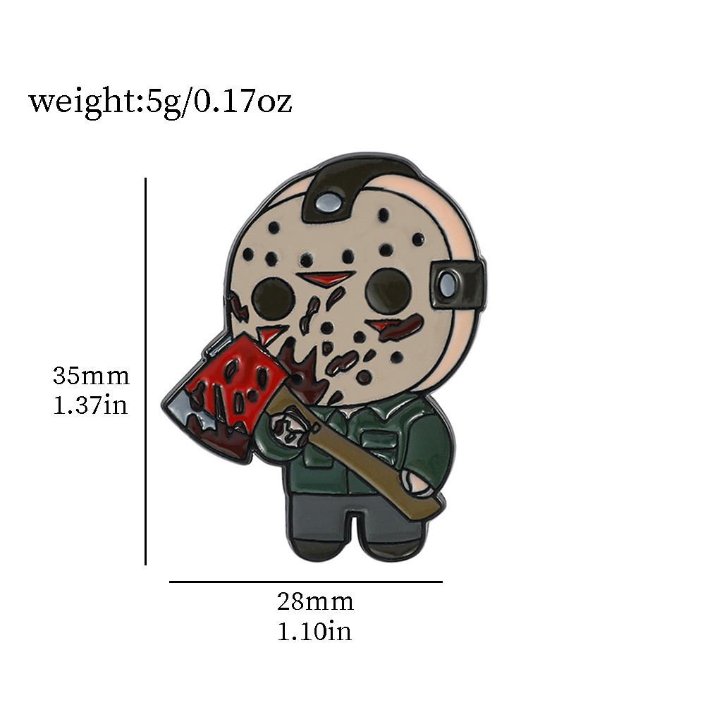 Cartoon Halloween Brooch Horror Movie Friday The 13th Jason Metal Oil Drop Badge Accessories Pin Xz3030xz3011-8