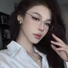 Beliebte rahmenlose elegante Damen-Myopie-Brille Ultraleicht Neutrales Golddraht Luxus Kleiner Rahmen Blaulichtfilternde Brille