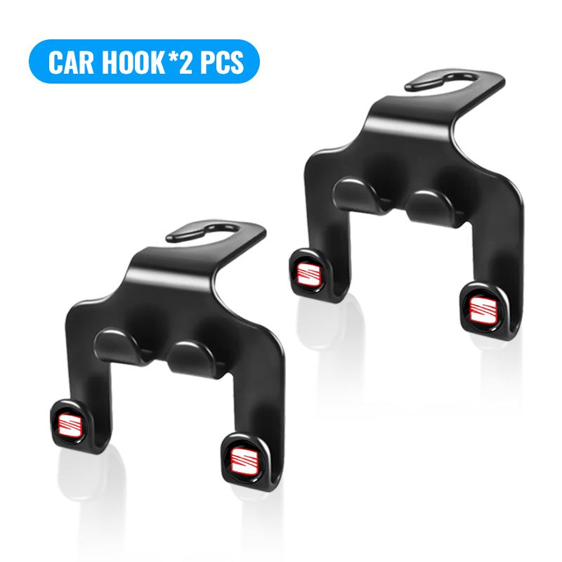 Car Seat Headrest Hook 4 Pack Hanger Storage Organizer for Seat Alhambra MK3 Leon FR Altea Ibiza Toledo Cordoba Arona Ateca