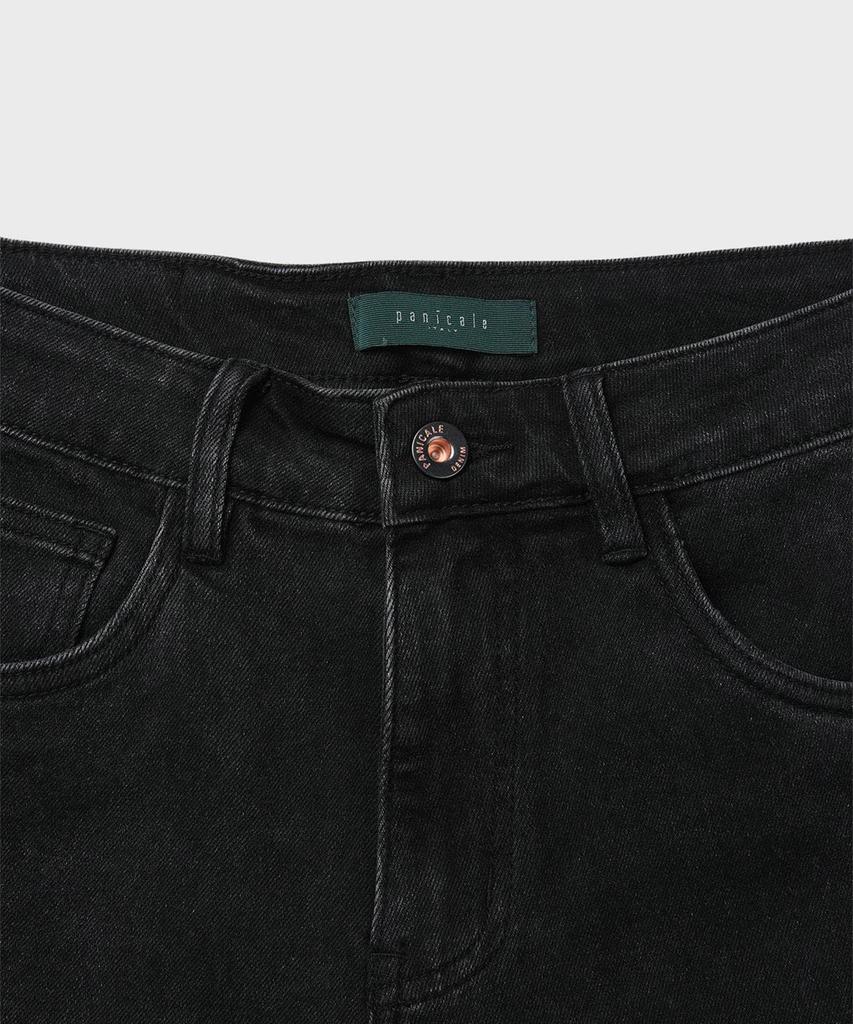 PANICALE Black Basic Slim Denim Pants [Black]