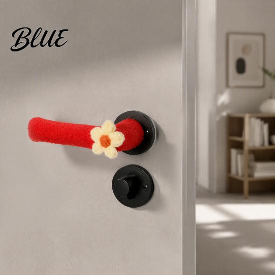 Easy Install Door Handle Cover 2/4Pcs Flower Cover, Anti-collision Knob Protector, Anti-Static Lever Sleeve Set Anti-Freeze for Home Office