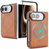 For IPhone Duo Fold Case Luxury PU Leather Skin Magnetic Protective Back Cover for MagSafe Wireless Charging Phone Shell Funda