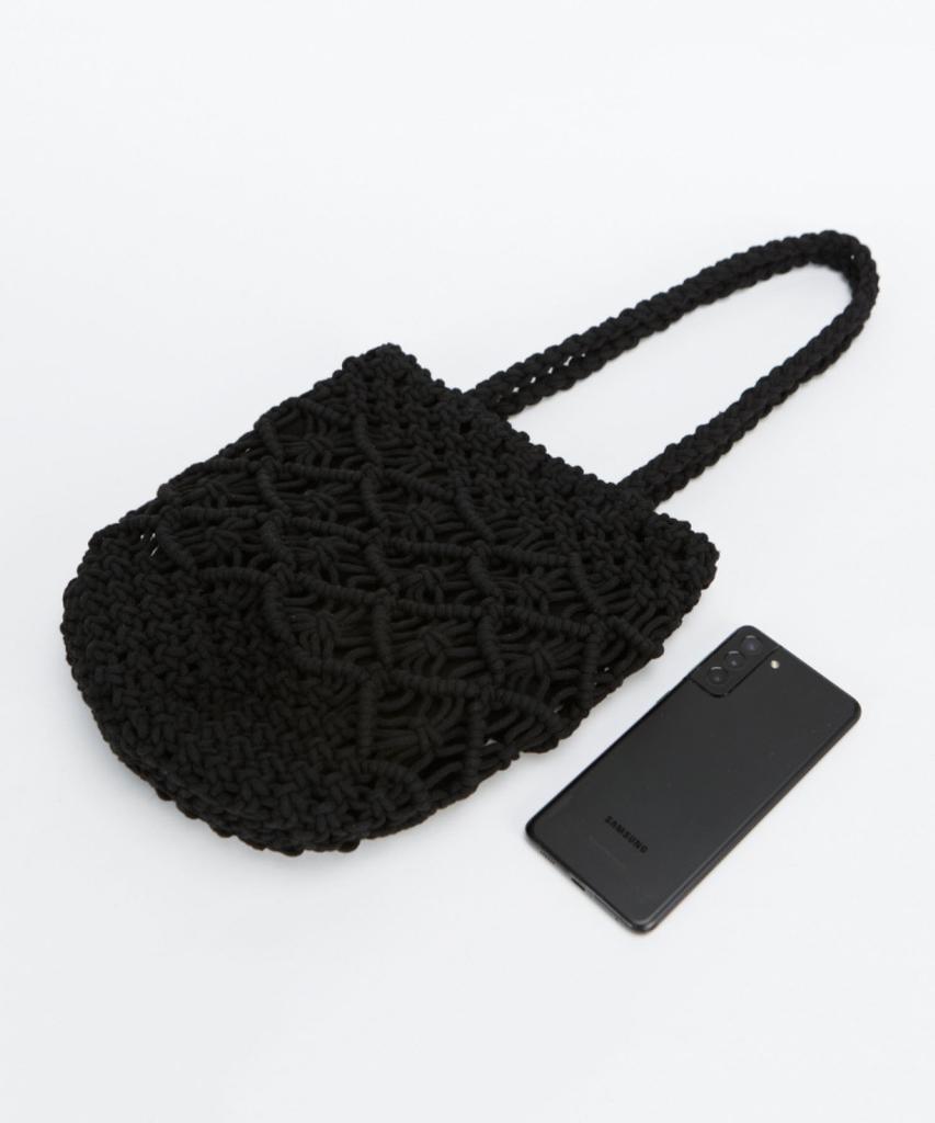 Maia Handcrafted Macrame Shoulder & Tote Bag - Black