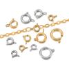 5Pcs/lot Circle Spring Buttonr Stainless Steel Clasps Hooks End Connectors for DIY Necklace Clasps Jewelry Making Accessories