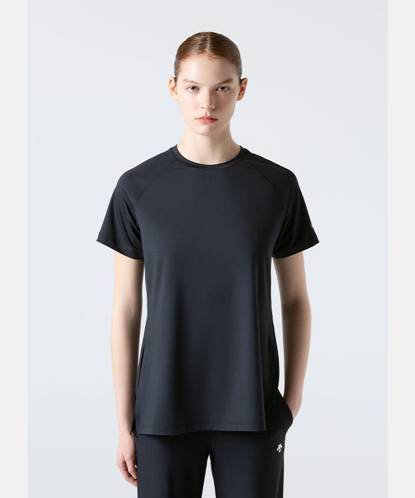DESCENTE Women'S Hip Cover Short Sleeve T-Shirt Black Sr122Pts21