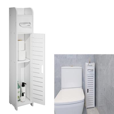 FRSTONE Toilet Storage Paper Tissue Storage Entrance Storage Width 15 X Depth 15 X Height 80cm Convenient Slim White Stylish Assembly Type No Tools