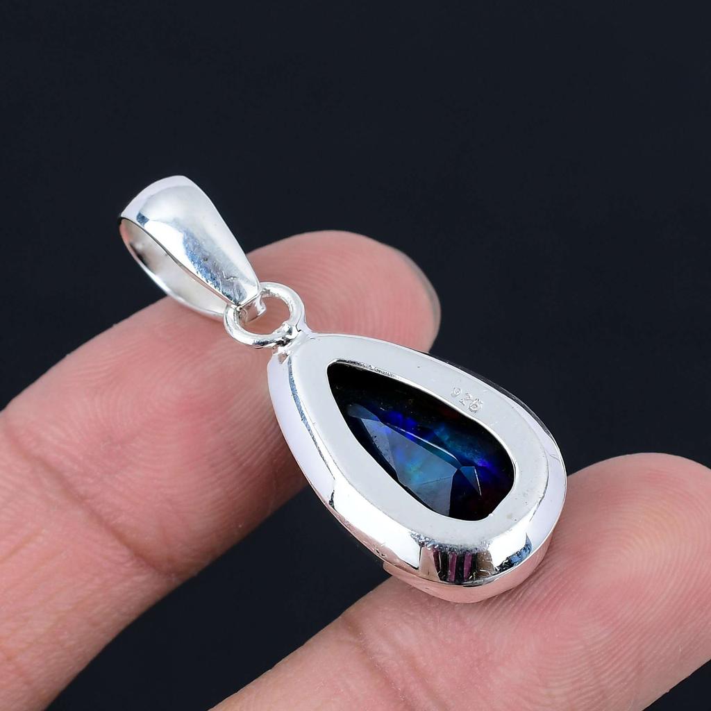 Ammolite Gemstone Pendant Solid 925 Sterling Silver Pendant Jewelry Gift For Unisex