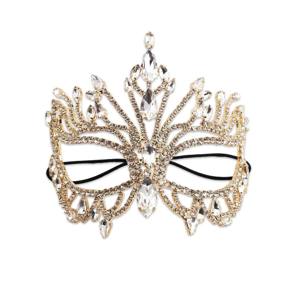 Shiny Rhinestone Crystal Mask Exaggerated Crystal Cover Rhinestone Mask Jewelry Handmade Design Bling Bling Mask Costume Party