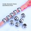 5pcs/bag Silver Metal Hair Rings Braid Dreadlocks Bead Hair Cuffs Dread Tube Charm Dreadlock for DIY Hair Accessaries