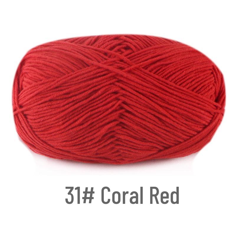 Su He 4-Strand Combed Cotton Yarn for Handmade Knitting: DIY Milk Cotton for Dolls, Cushions, and Blankets.