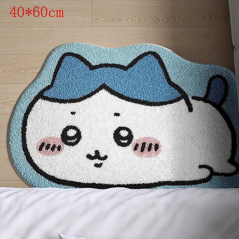 1Pcs Anime Hachiware Usagi Plush Floor Mat Chiikawa Cartoon Rug Bathroom Non-Slip Carpet Car Cushion Soft Living Room Decor