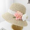 Bali Seaside Vacation Full Circle Flower Sun Hat Empty Breathable Crochet Straw Hat Women Sunscreen Sunshade Bucket Hat