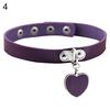 Punk Gothic Women Love Heart Pendant Faux Leather Choker Collar Necklace Bracelet
