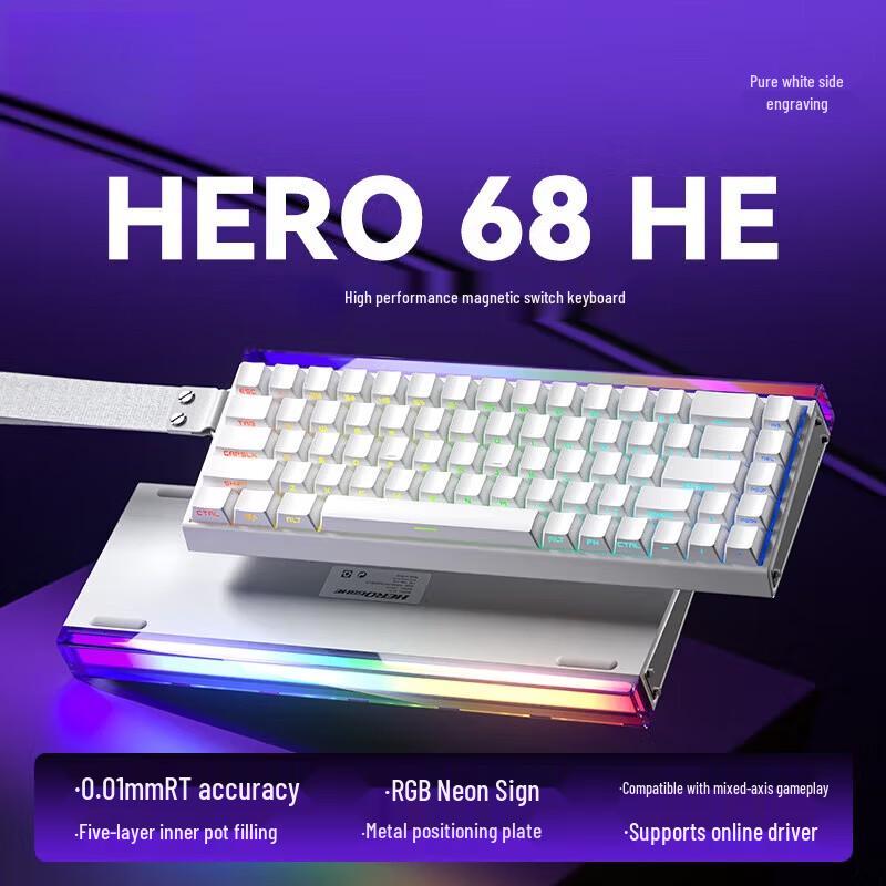 AULA HERO 68HE Kabelgebundene 68-Tasten Magnetische Schalter Gaming-Tastatur - 1 Stück
