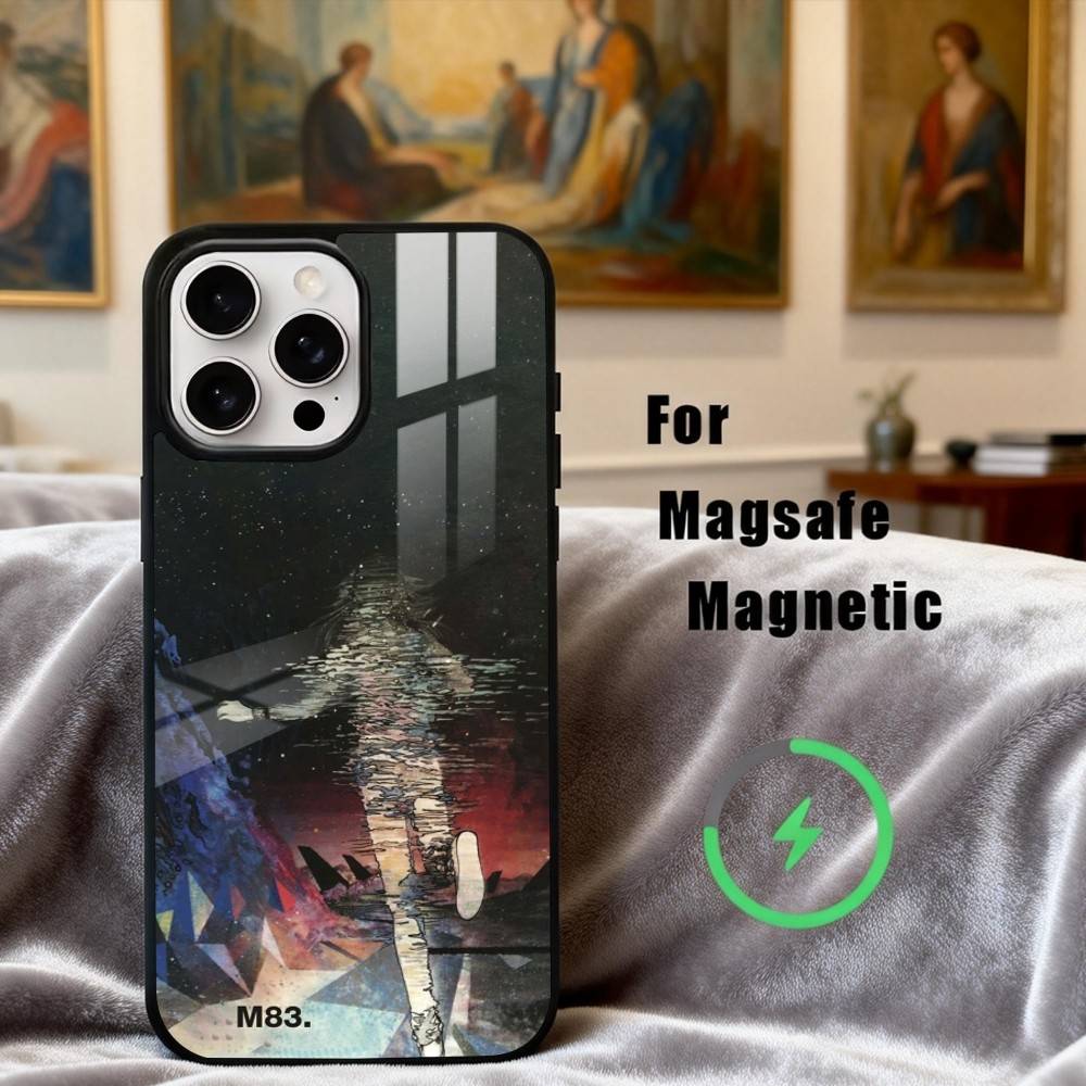 Electric Rock M-M83 Band Phone Case For iPhone17,16,15,14,13,12,11 Plus,For Magnetic Wireless Charge Cover