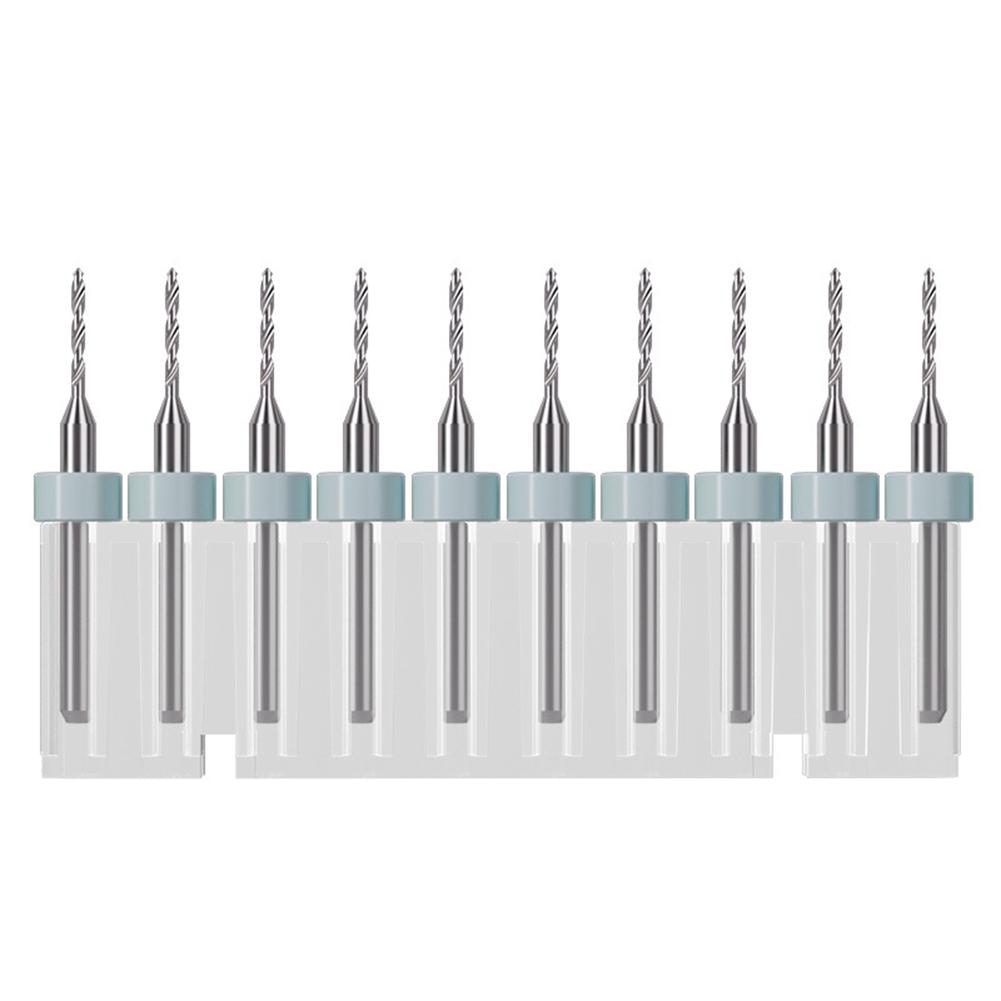Carbide PCB Drill Bit Set 10PCS for Detailed Circuit Board and Metal Drilling with Improved Stability and Fine Grinding Process