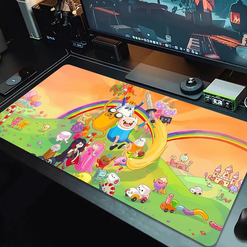 Adventure Time Lace Solid Color Mouse Pad Large Gaming Table Cushion Non-slip Laptop Tablet Big Mousepad XXL Mat Mini PC Playmat With Lock Edge