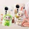 For Vivo S19 Pro 5G Case Cartoon Rabbit Flowers Soft Silicone Back Cover For Vivo S19 Pro V2362A Shockproof Phone Cases