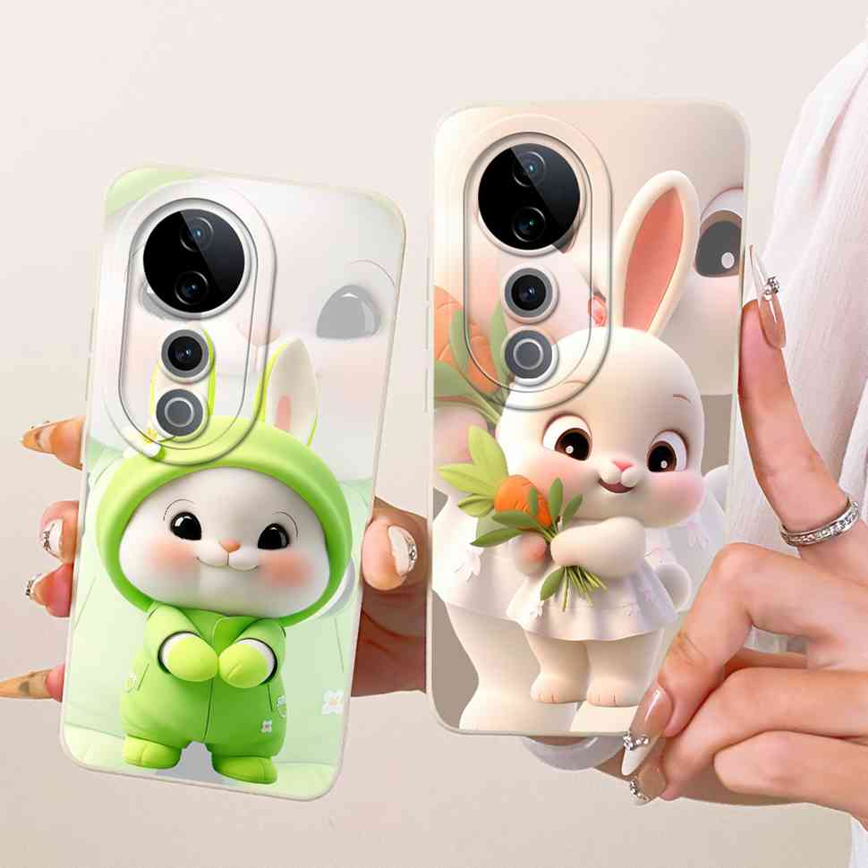 For Vivo S19 Pro 5G Case Cartoon Rabbit Flowers Soft Silicone Back Cover For Vivo S19 Pro V2362A Shockproof Phone Cases
