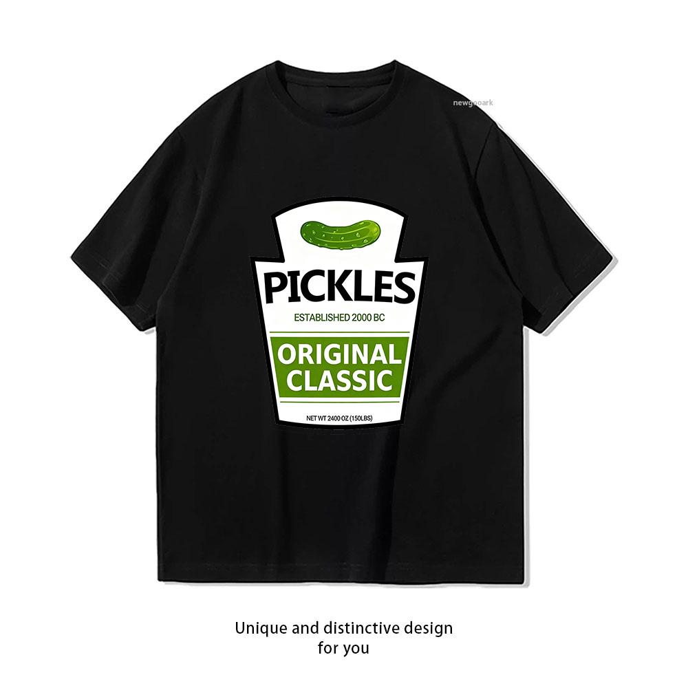 Camiseta Original Divertida para Amantes de los Pepinillos Mujer Hombre Verano Algodón Gráfica Camisetas Cuello Redondo Transpirables Tops Camiseta pareja