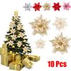 10X Christmas Large Poinsettia Glitter Flower Hangings A Perfect Holiday Decor
