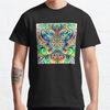 Men Fashion Casual Short Sleeves Vibrant Multicolor Fractal Mandala Classic Oversized T-shirts