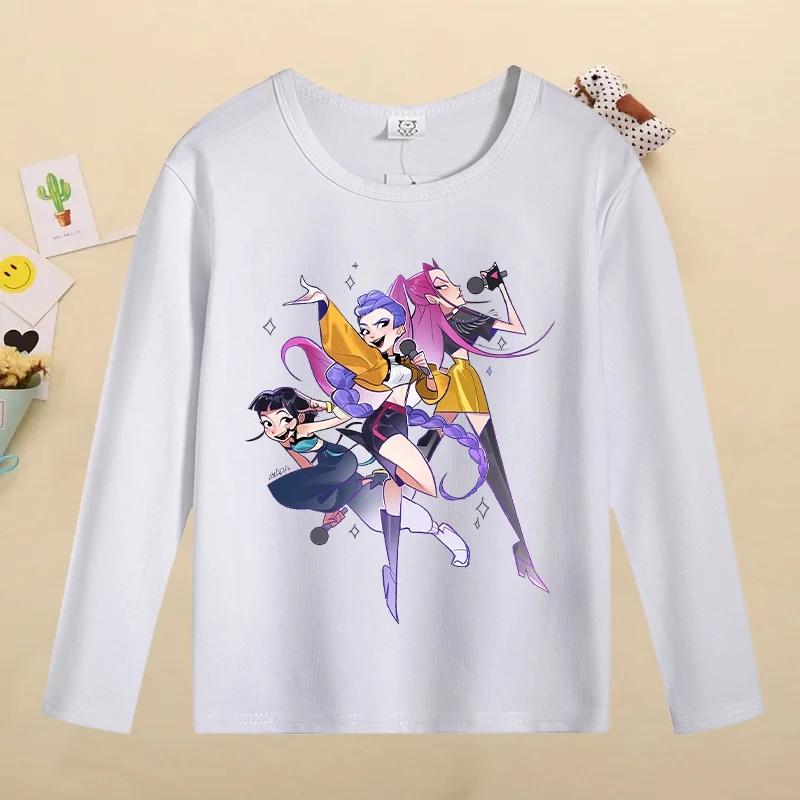 Kids Long Sleeve T-Shirt Cartoon Print Fashion Cotton Top Casual Comfortable T-Shirt Girls Kids