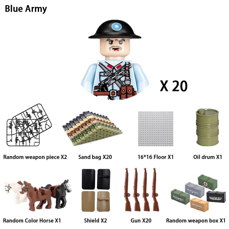 Non-Toxic 24Pcs Military Figure Ww2 Military Product Soldier Figure Building Blocks Children'S Holiday Gift Toys Gifts Funny