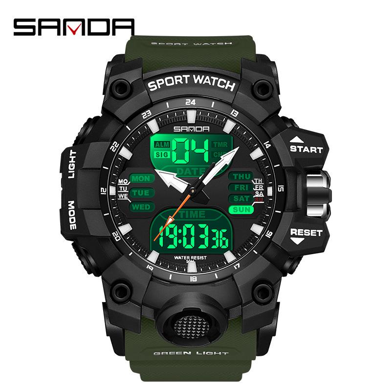 Sanda 3169 Multifunctional Youth Electronic Watch for Boys, Girls, Men & Women - Creative Wristwatch