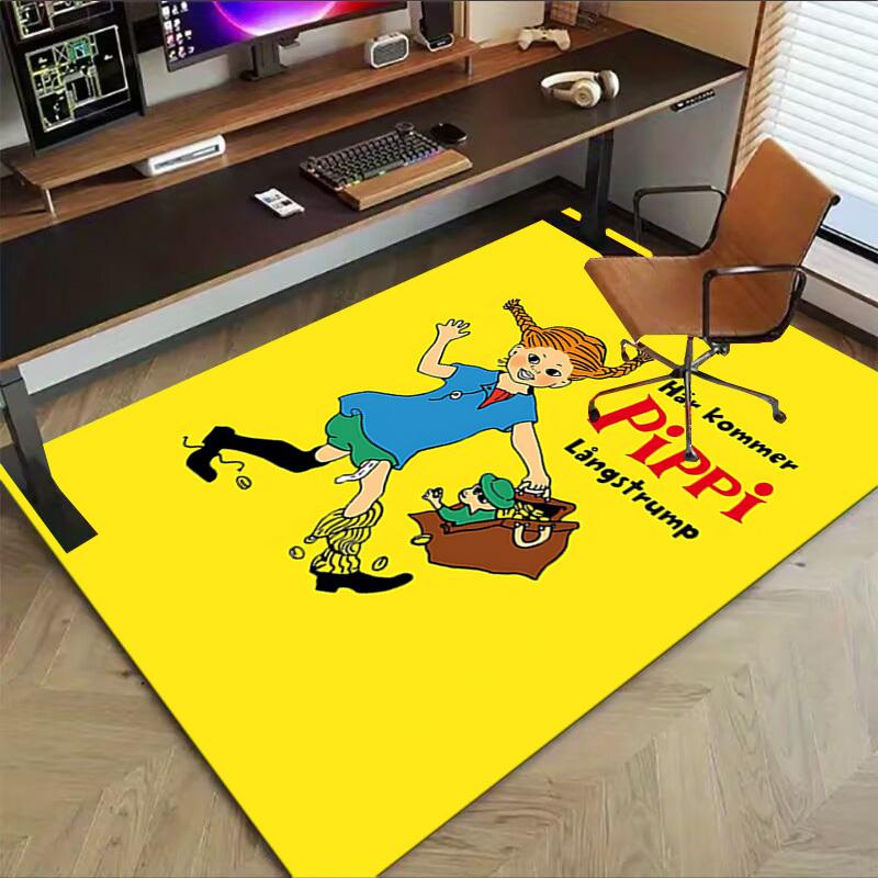 1PC Pippi Longstocking Gold Extra Large Non Slip Floor Carpet, Office, Family, Bedroom, Studio Large Area Rug Indoor Rugs
