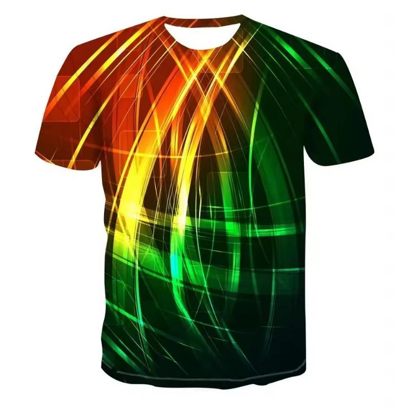 Men's Casual 3D Printed T-shirt O-Neck Fashionable and Fun Three-Dimensional Short Sleeved Plus Size Comfortable Top