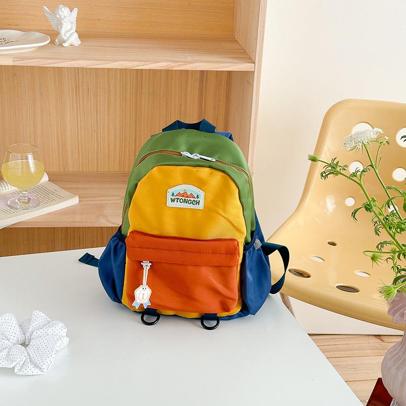 Color Matching Children'S Backpack Cute Kindergarten School Bag Boys And Girls Leisure Lightweight Travel Backpack