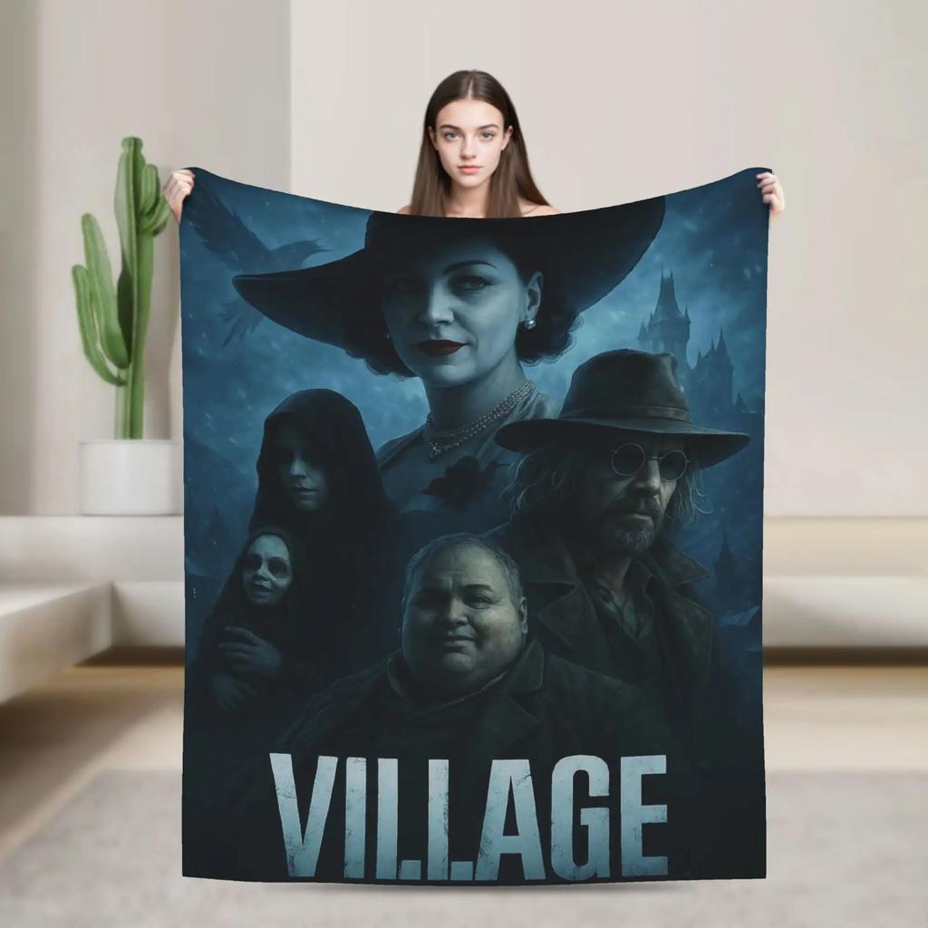 Resident Evil Village Super Soft Fleece Throw Blanket for Kids and Adults Winter Bedspread for Bedroom Living Room Sofa