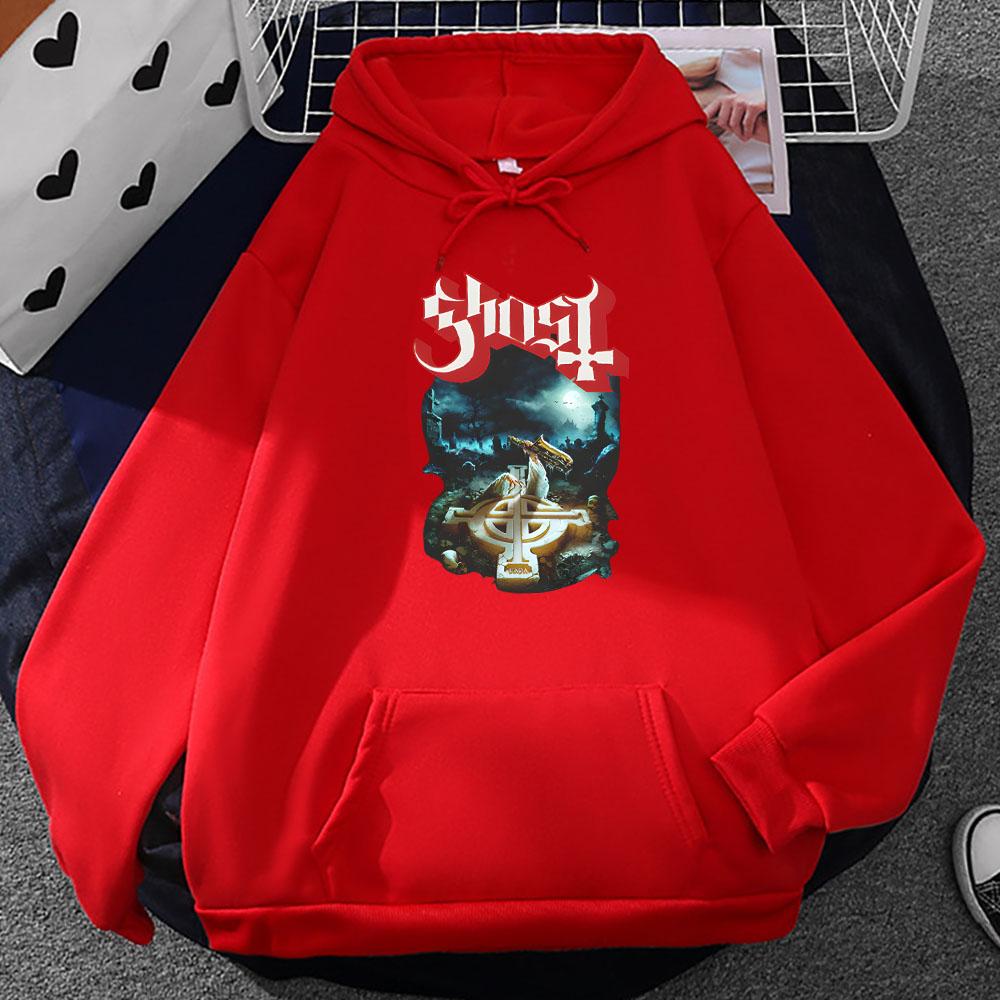 Vêtements Homme Ghost Rite Here Rite Now Sweat-shirts à Capuche Streetwear Manches Longues Hiver à Capuche Style Rock Graphique