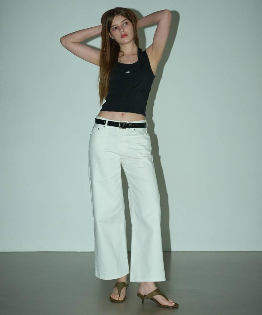 REEMNIK Rivette Drift Wide Denim Pants [O-White]