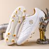 Men Long Spike Football Soccer Boots Outdoor Training Sneakers Big Size Black White for Teenager Sports