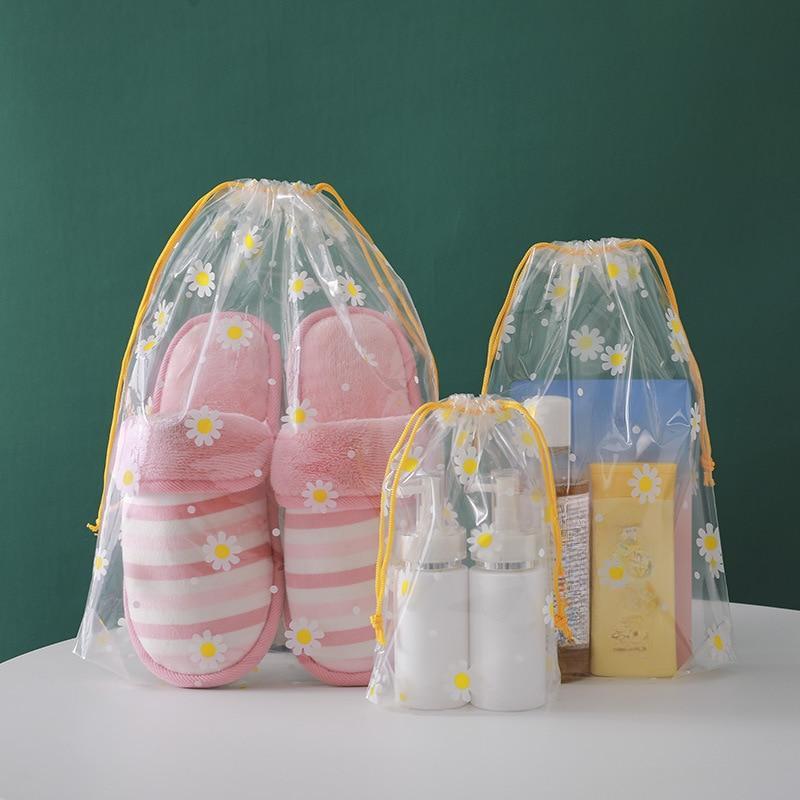 3PCS Cartoon Drawstring Bag Waterproof Travel Shoes Clothes Underwear Storage Bag Organizer Cute Wash Cosmetic Packaging Bag
