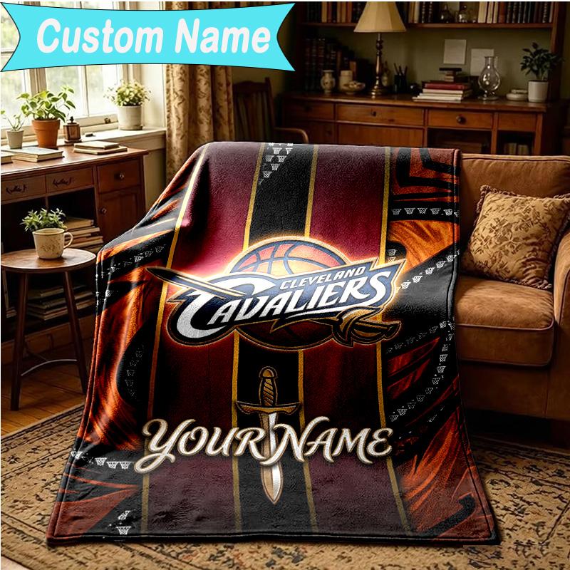 1PC Custom Name Blanket Cleveland football Flannel blankets Patterns Throw Blanket All-Season Soft Gift for Couch, Bed, Camping, Birthday gifts