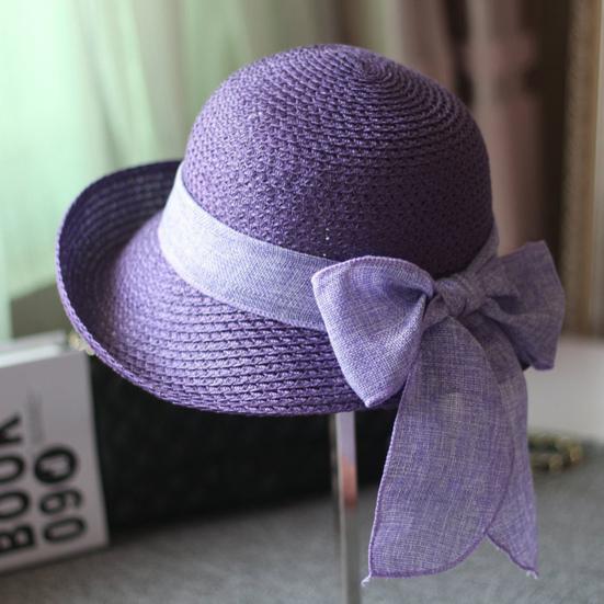 Cappello da spiaggia da donna a tesa larga protezione solare cappello di paglia con lacci fiocco versatile cappello estivo da sole da indossare tutti i giorni