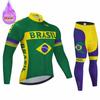 Brazil Winter Thermal Fleece Cycling Jersey Set Sports Team Bike Suit Mountian Bicycle Clothing Ropa Ciclismo Invierno Hombre