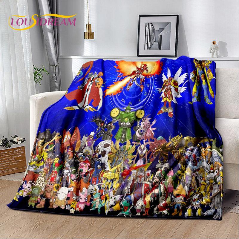 Cartoon Digimon Adventure Monster Soft Plush Blanket,Flannel Blanket Throw Blanket for Living Room Bedroom Bed Sofa Picnic Cover