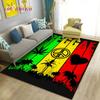 Reggae Music Jamaican Maple Leaf Area Rug,Carpet Rug for Living Room Bedroom Sofa Doormat Decoration,Kid Play Non-slip Floor Mat