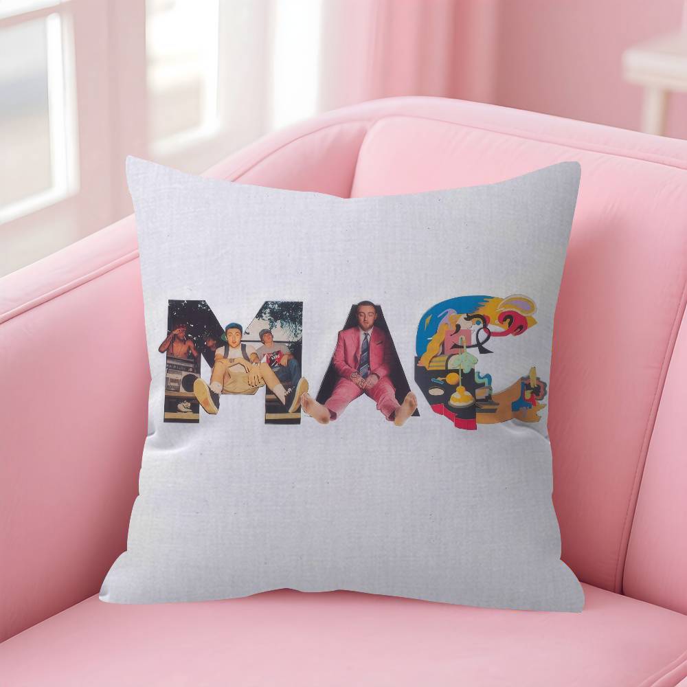 Singer Hot M-Mac Miller Double-Sided Printed Pillow Cover Short Plush Suitable Living Rooms Bedrooms Sofas Throw Cushion Cover