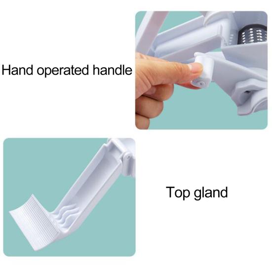 Cheese Grater with Rotary Handle 3 Stainless Steel Drums Multifunctional Chocolate Nuts Olive Grater Shredder Slicer
