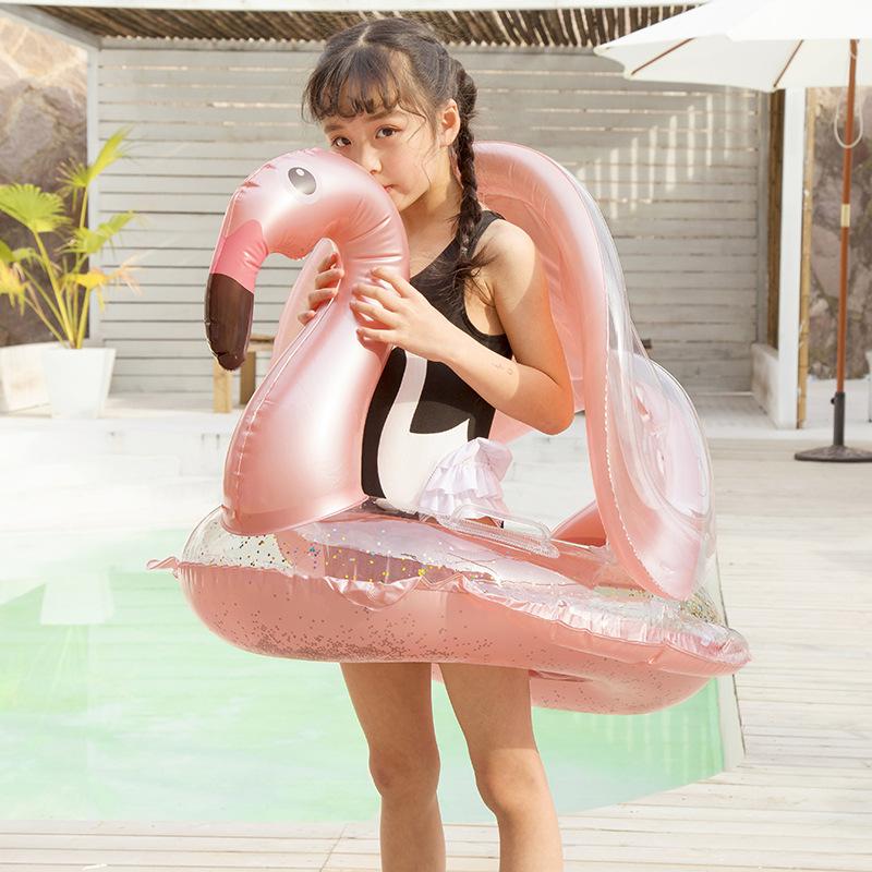 Multi Inflatable Floting Row Baby Infant Float Pool Swimming Ring with Sunshade Floating Seat Beach Party Pool Piscina
