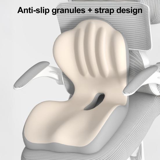 Ergonomic Seat Cushion with Back Support, High Density Memory Foam Office Chair Pad with U-Shaped Coccyx Relief, Breathable Car Seat
