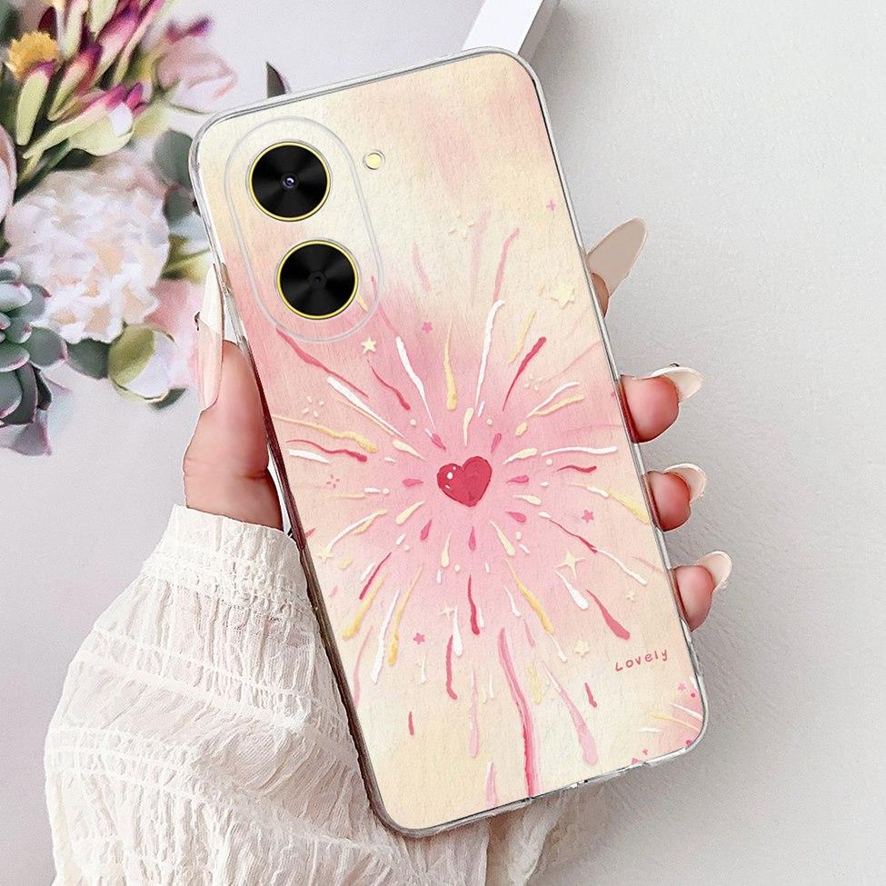 For Redmi A5 NFC 5G Case Cover Clear Luxury Kawaii Cute Cat Fashion Flowers Funny Painted Soft Phone Case For Redme A5 NFC 5G