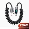 120W Fast Charging USB-C Cable with Smart Display for Apple 15/16 and Huawei.