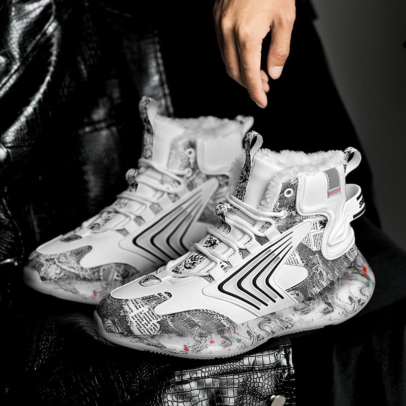 TUINANLE Chaussures décontractées pour hommes Baskets d'hiver Chaussures de sport d'extérieur à plateforme